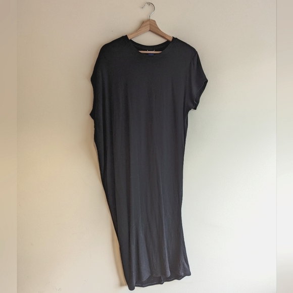Kit and Ace Cashmere Brushed French Terry Wave Dress - Black - 6 - Picture 2 of 5